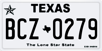 TX license plate BCZ0279