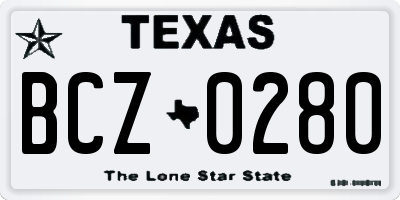 TX license plate BCZ0280