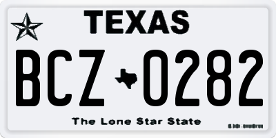 TX license plate BCZ0282