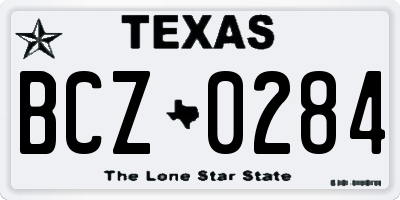 TX license plate BCZ0284