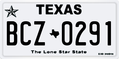 TX license plate BCZ0291