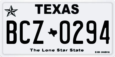 TX license plate BCZ0294