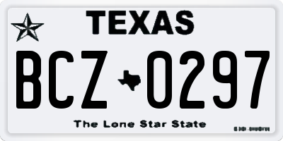 TX license plate BCZ0297