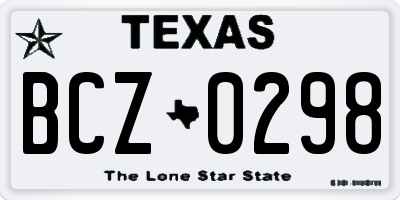 TX license plate BCZ0298