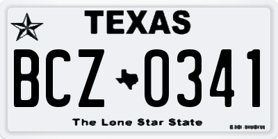 TX license plate BCZ0341