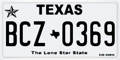 TX license plate BCZ0369