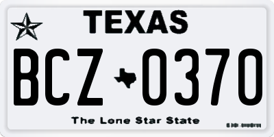 TX license plate BCZ0370