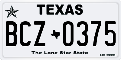 TX license plate BCZ0375
