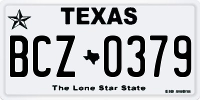 TX license plate BCZ0379