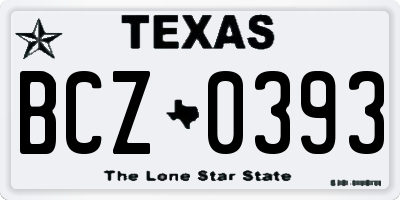 TX license plate BCZ0393
