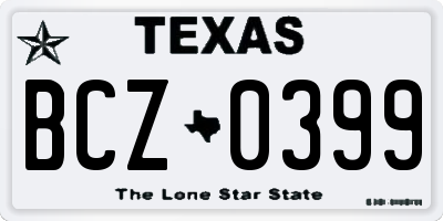 TX license plate BCZ0399