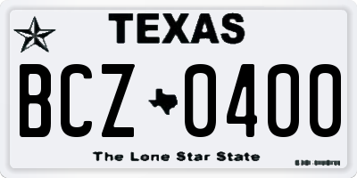 TX license plate BCZ0400