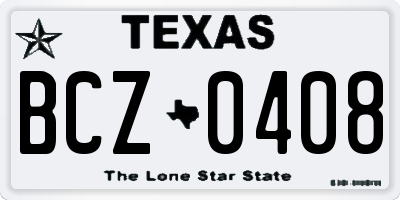TX license plate BCZ0408