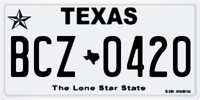 TX license plate BCZ0420