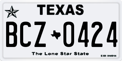 TX license plate BCZ0424
