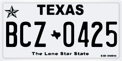 TX license plate BCZ0425