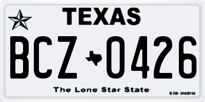 TX license plate BCZ0426