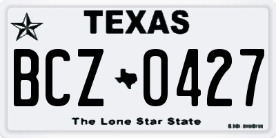 TX license plate BCZ0427