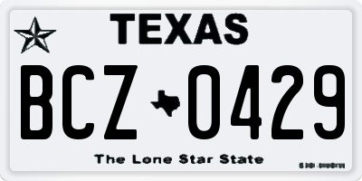TX license plate BCZ0429
