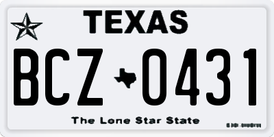 TX license plate BCZ0431