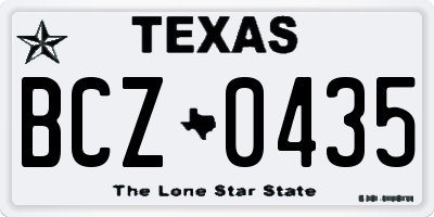 TX license plate BCZ0435