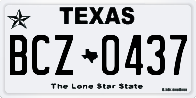 TX license plate BCZ0437