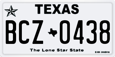 TX license plate BCZ0438