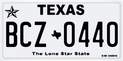 TX license plate BCZ0440
