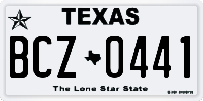 TX license plate BCZ0441