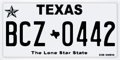 TX license plate BCZ0442