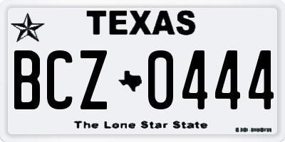 TX license plate BCZ0444