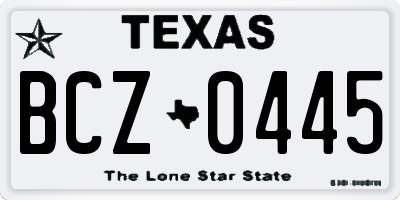TX license plate BCZ0445