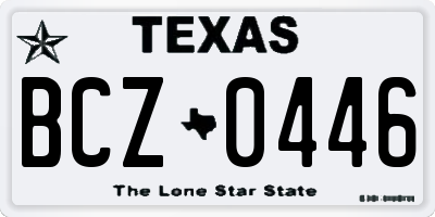 TX license plate BCZ0446