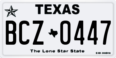 TX license plate BCZ0447