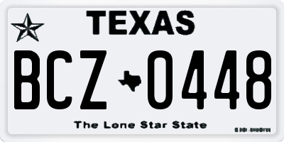 TX license plate BCZ0448