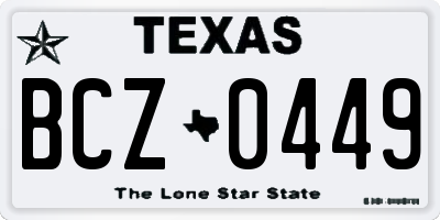TX license plate BCZ0449