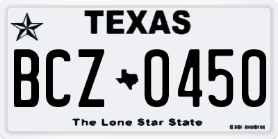 TX license plate BCZ0450