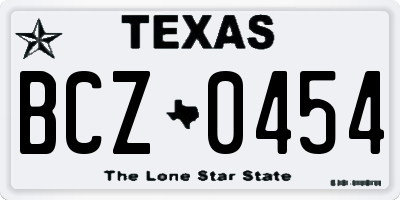 TX license plate BCZ0454