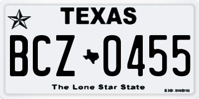TX license plate BCZ0455