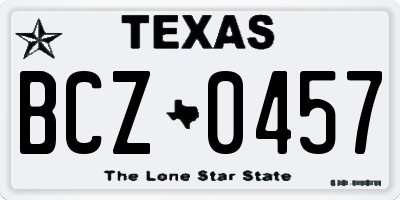 TX license plate BCZ0457