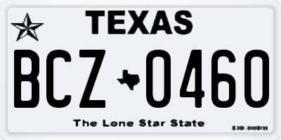 TX license plate BCZ0460
