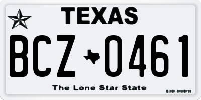 TX license plate BCZ0461