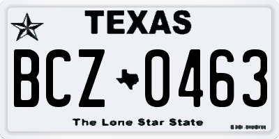 TX license plate BCZ0463