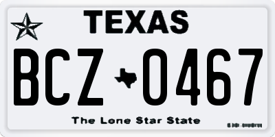 TX license plate BCZ0467