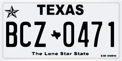 TX license plate BCZ0471