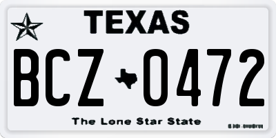 TX license plate BCZ0472