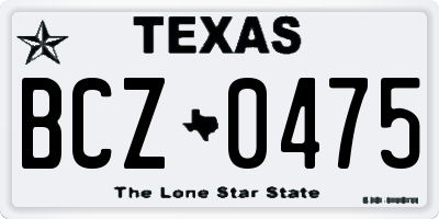 TX license plate BCZ0475