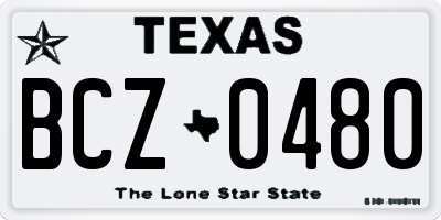 TX license plate BCZ0480
