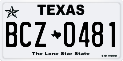 TX license plate BCZ0481