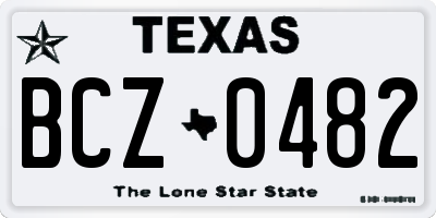 TX license plate BCZ0482
